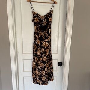 Floral Black and Brown Women's Dress